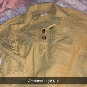 American Eagle Outfitters Yellow Button Down Shirt
